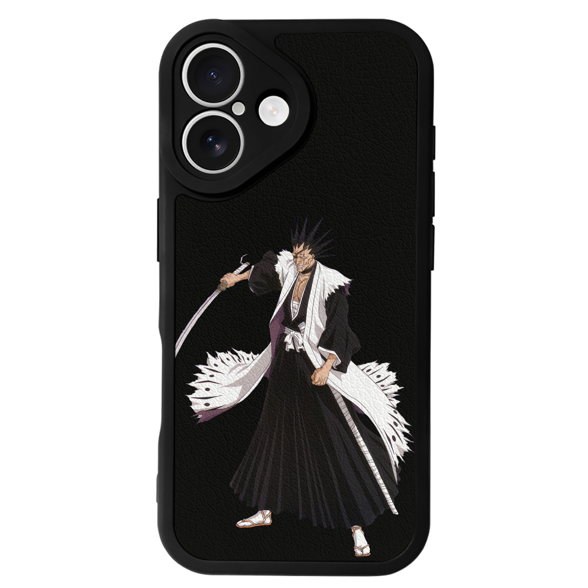 （画像用） ブリーチ ざらき けんぱち BLEACH Zaraki Kenpachi 【iPhone 16シリーズ対応】シリコンスマホケース（レザー調） 材質：シリコン